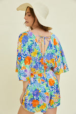 Tropical Kimono Sleeve Romper