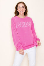 Pink Amen Ribbed Sweatshirt