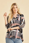 Grey/Mauve Print Gabby Top