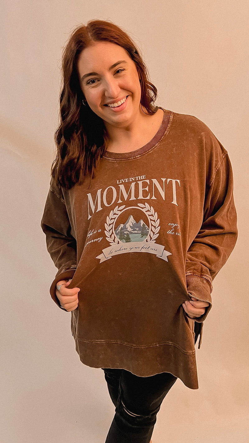 Live in the Moment Mineral Wash Pullover