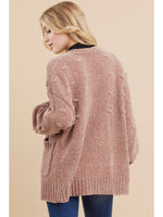 Taupe Textured Knit Cardigan