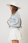 Pearl Detailed Crop Jean Jacket