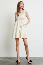 Pearl Ruffle Strap Mini Dress