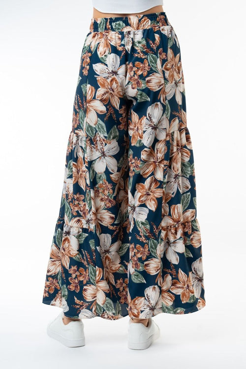 Navy/Teal Floral Woven Pant