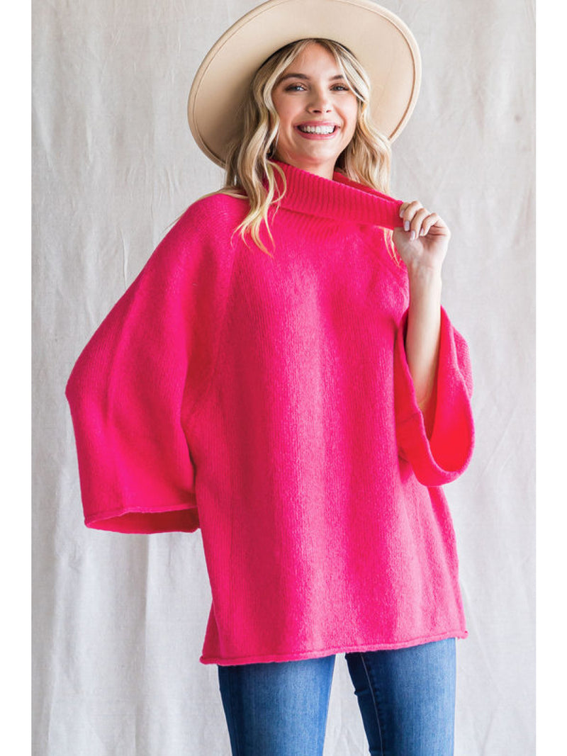 Turtleneck Dolman Sleeve Sweater