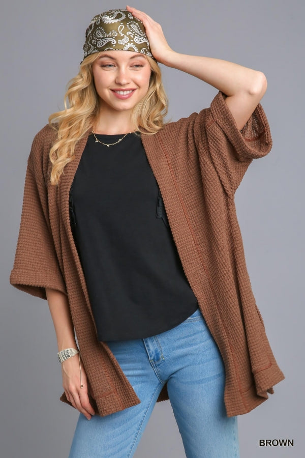 Chunky Waffle Knit Cardigan