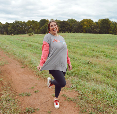 3D Merry Colorblock Sweatshirt