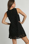 Black Polka Dot Lace Shift Dress