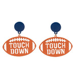 Stamped Touchdown Football Earrings
