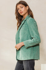 Washed Jade Corduroy Blazer