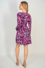 Purple Animal Print Dress with Built-In Shorts