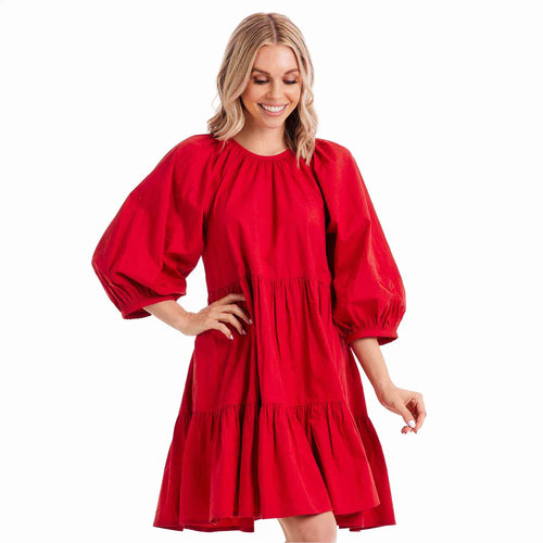 Red Adriana Bow Dress