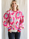 Abstract Print Pullover Sweater