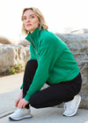 Half Zip Mock Neck Sweatshirt