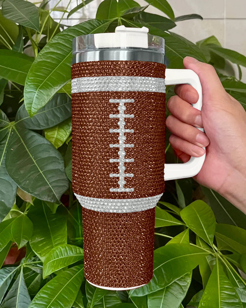 Crystal Football Blinged Out Tumbler