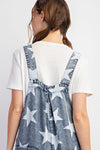 Mineral Washed Star Print Overalls