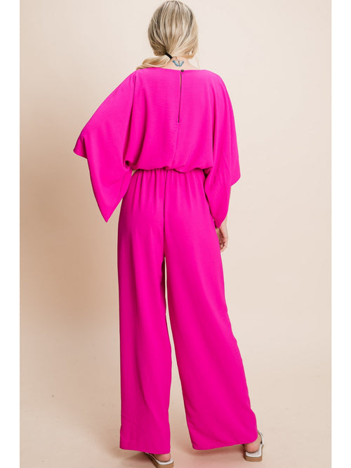 Solid V-Neck Jumpsuit