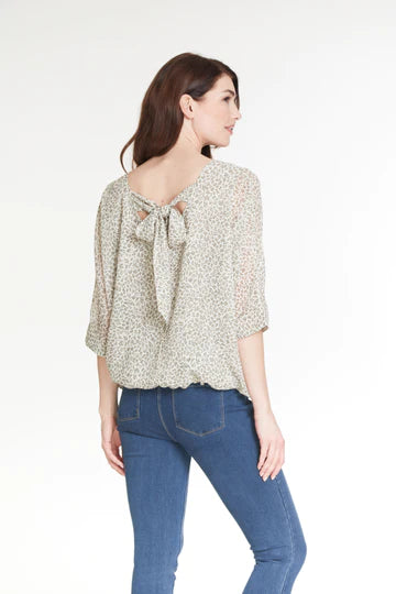 Animal Print Bow Back Top