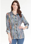 Multi Print Button Front Hi-Lo Shirt