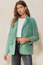 Washed Jade Corduroy Blazer