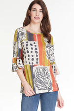 Flounce Sleeve Wide Neck Top
