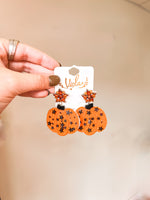 Beaded Star Pumpkin Earrings