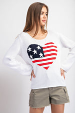 American Flag Heart Sweater