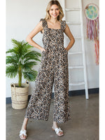 Taupe/Black Leopard Print Jumpsuit