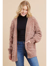 Taupe Textured Knit Cardigan