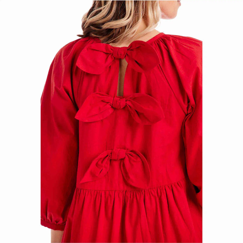Red Adriana Bow Dress