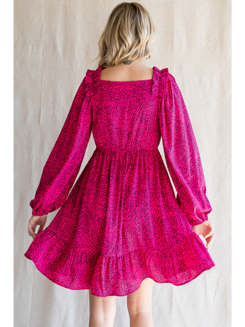 Pink Cheetah Smocked Dress