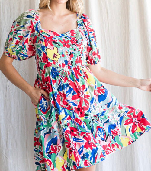 Sweetheart Floral Dress