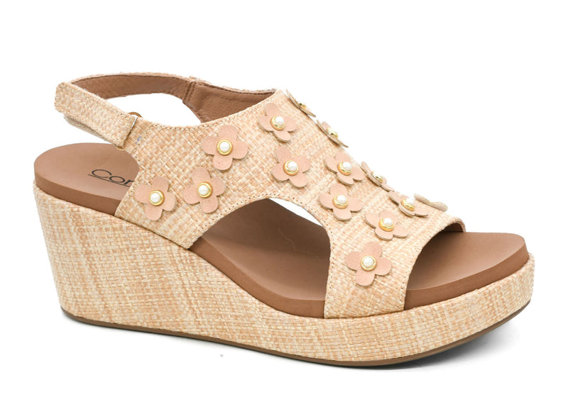 Raffia Flower Cork Carley Wedge