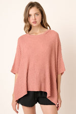 Dolman Oversized Short Sleeve Sweater