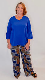 Multi Shirred Waist Wide Leg Pant