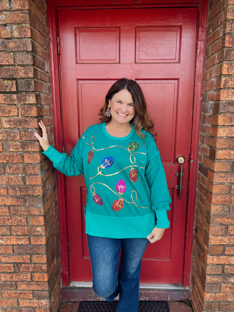 Green Christmas Lights Sweatshirt