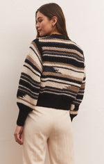 Black Asheville Stripe Pullover Sweater