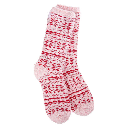 Fair Isle Holiday Cozy Winter Crew Socks