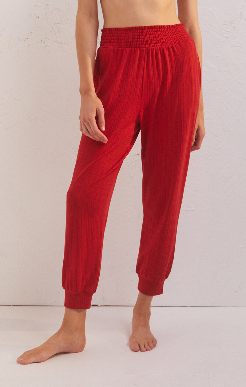 Red Cheer Holly Pointelle Jogger