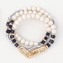 Wood Bead & Chain Bracelet