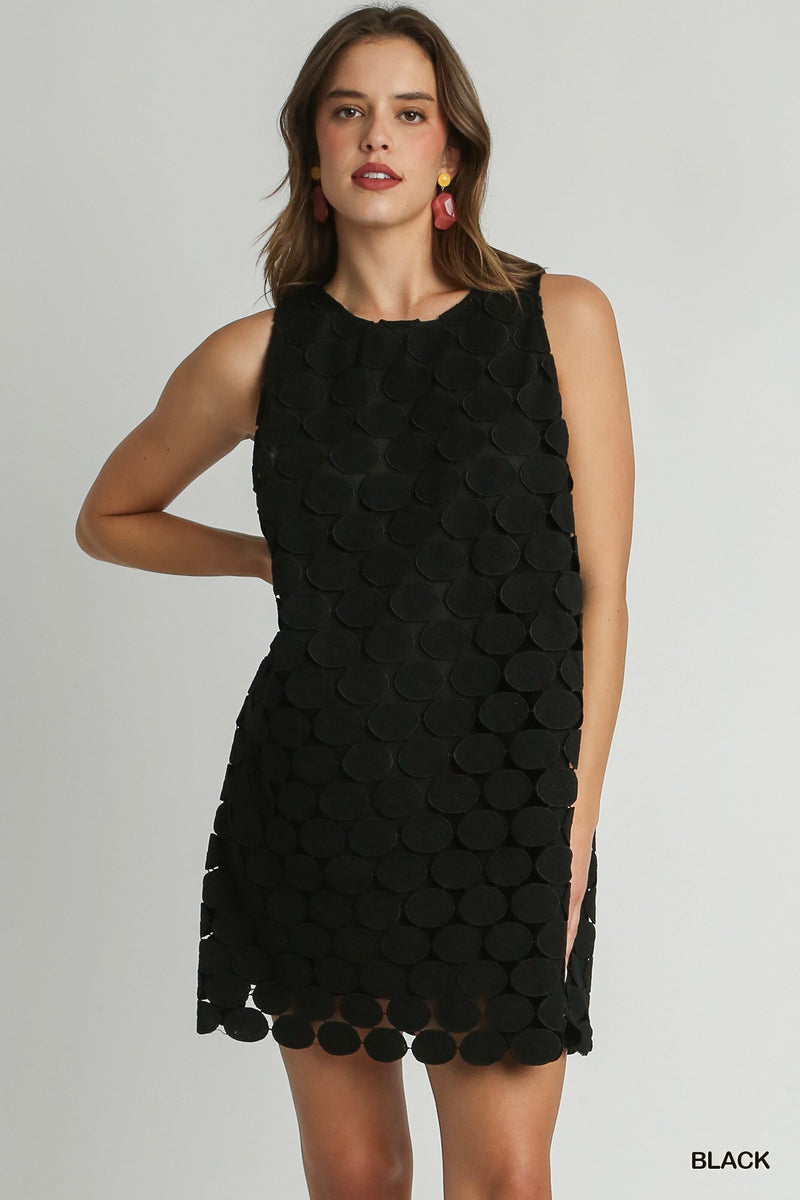 Black Polka Dot Lace Shift Dress