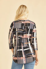 Grey/Mauve Print Gabby Top