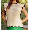 Color Wave Trim Summer Knit Top