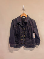 Fringed Jean Jacket With Eyelet Buttons