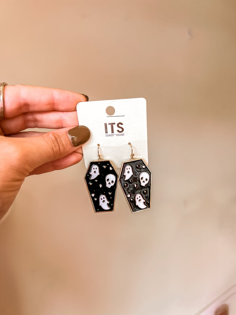 Boo Coffin Earrings