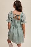 Aqua Mint Lace Babydoll Dress