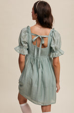 Aqua Mint Lace Babydoll Dress