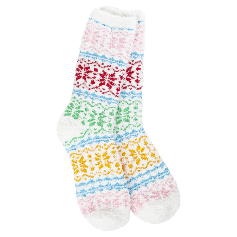 Fair Isle Holiday Cozy Winter Crew Socks