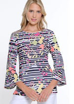 Pink/Green Abstract Top