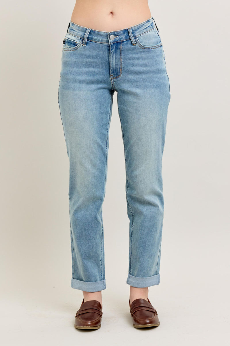 Light Wash Cool Denim Boyfriend Jeans